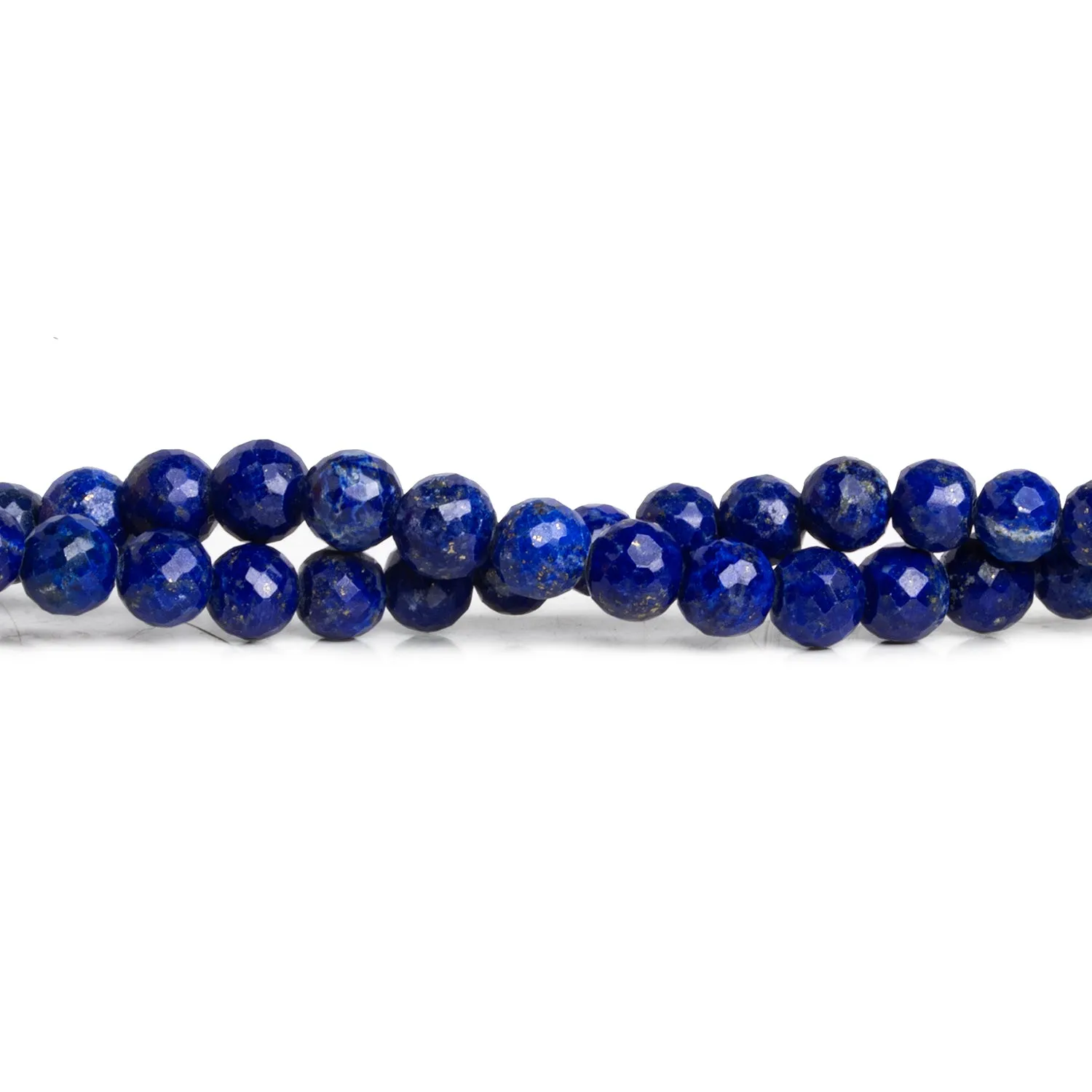 4.5-6mm Lapis Lazuli Faceted Rounds 16 inch 75 beads