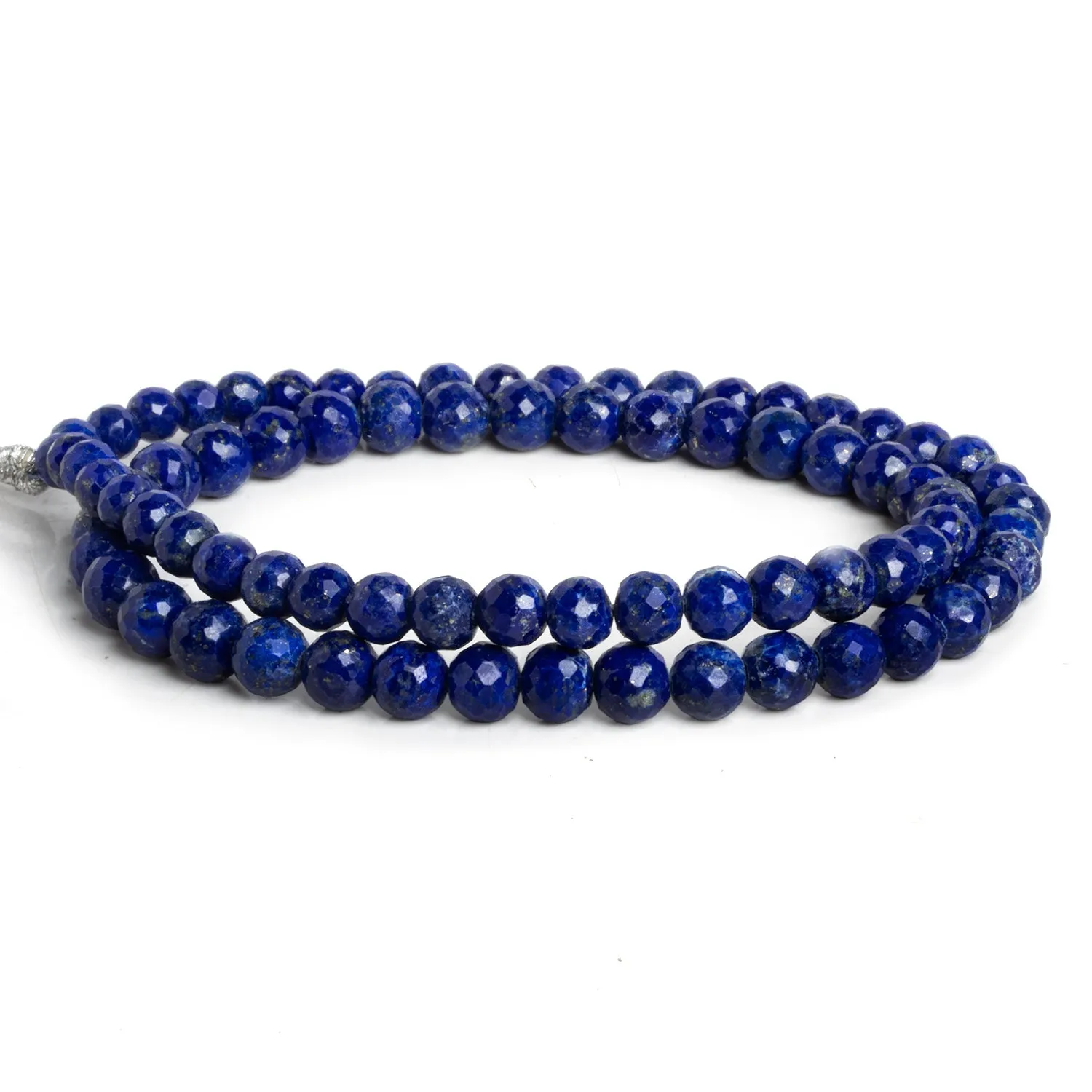 4.5-6mm Lapis Lazuli Faceted Rounds 16 inch 75 beads