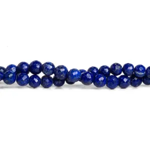4.5-6mm Lapis Lazuli Faceted Rounds 16 inch 75 beads