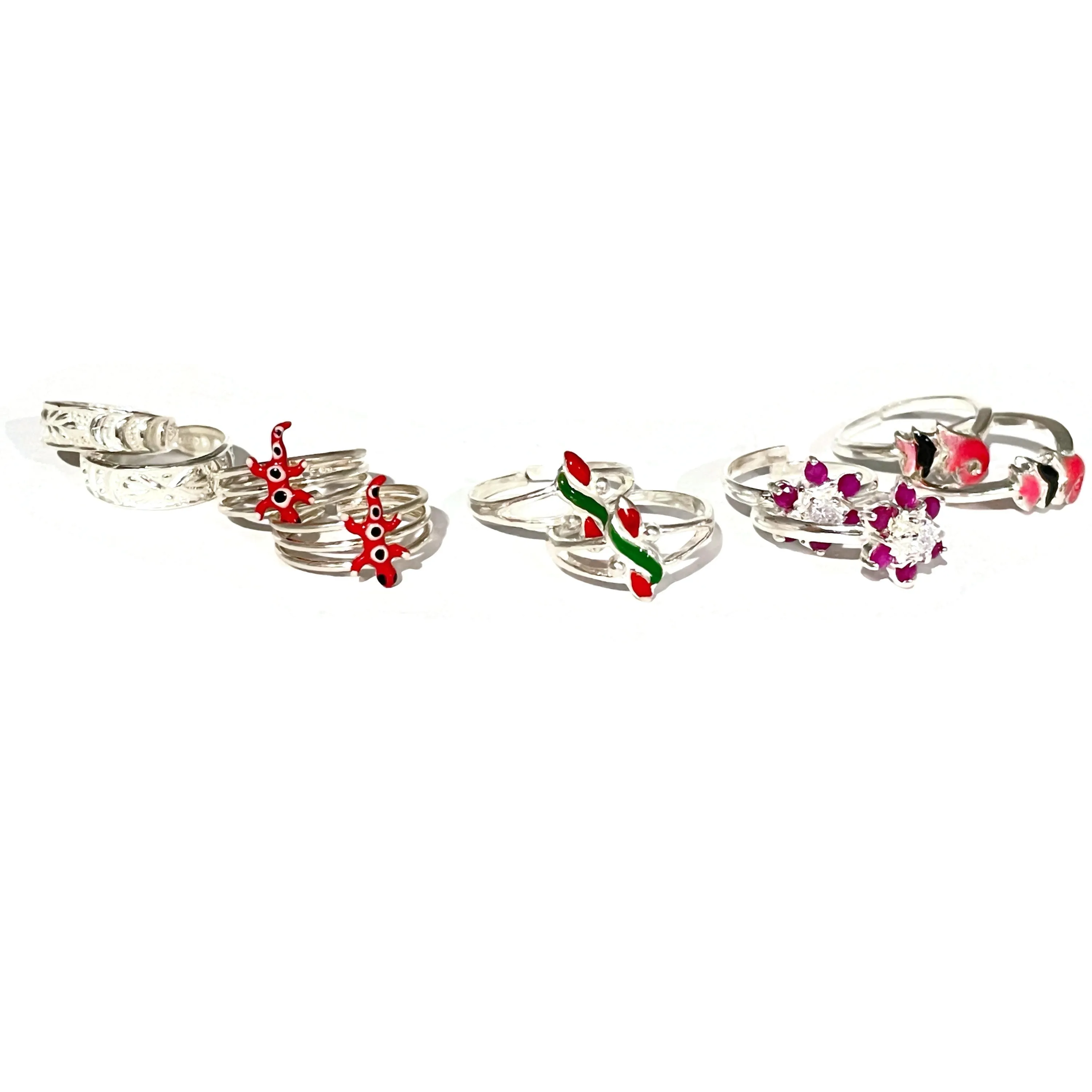 925 Sterling Silver Toe-rings (Pack of 5 Pairs)- Set #05