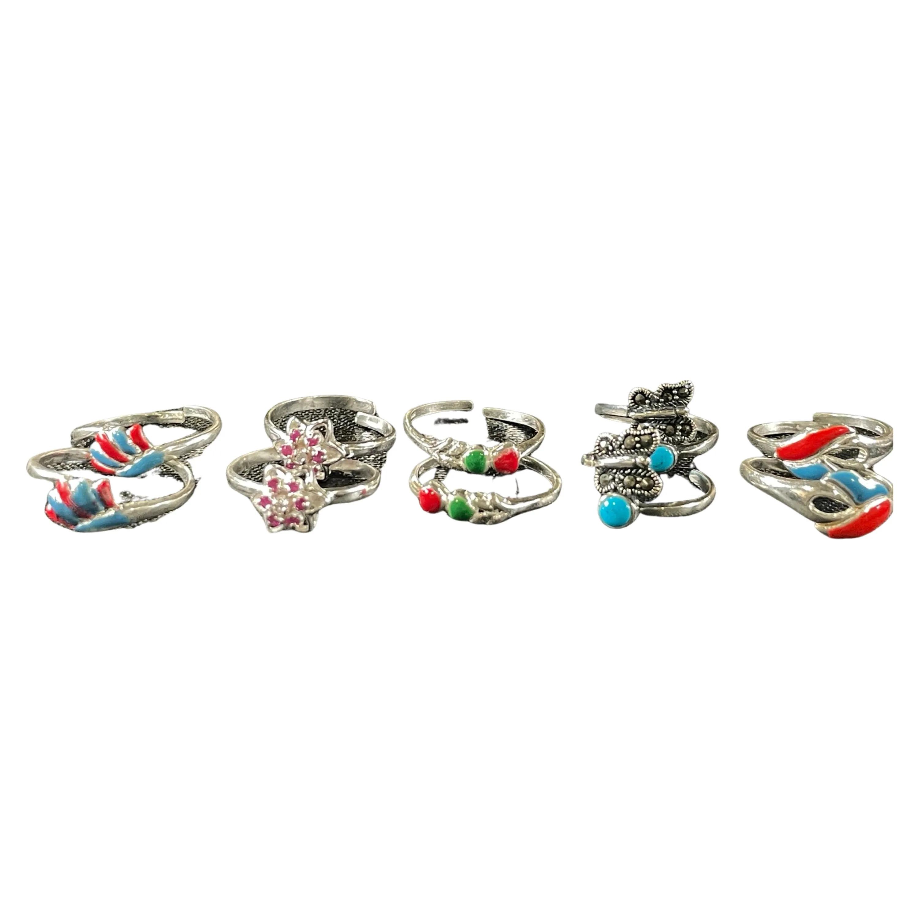 925 Sterling Silver Toe-rings (Pack of 5 Pairs)- Set #18
