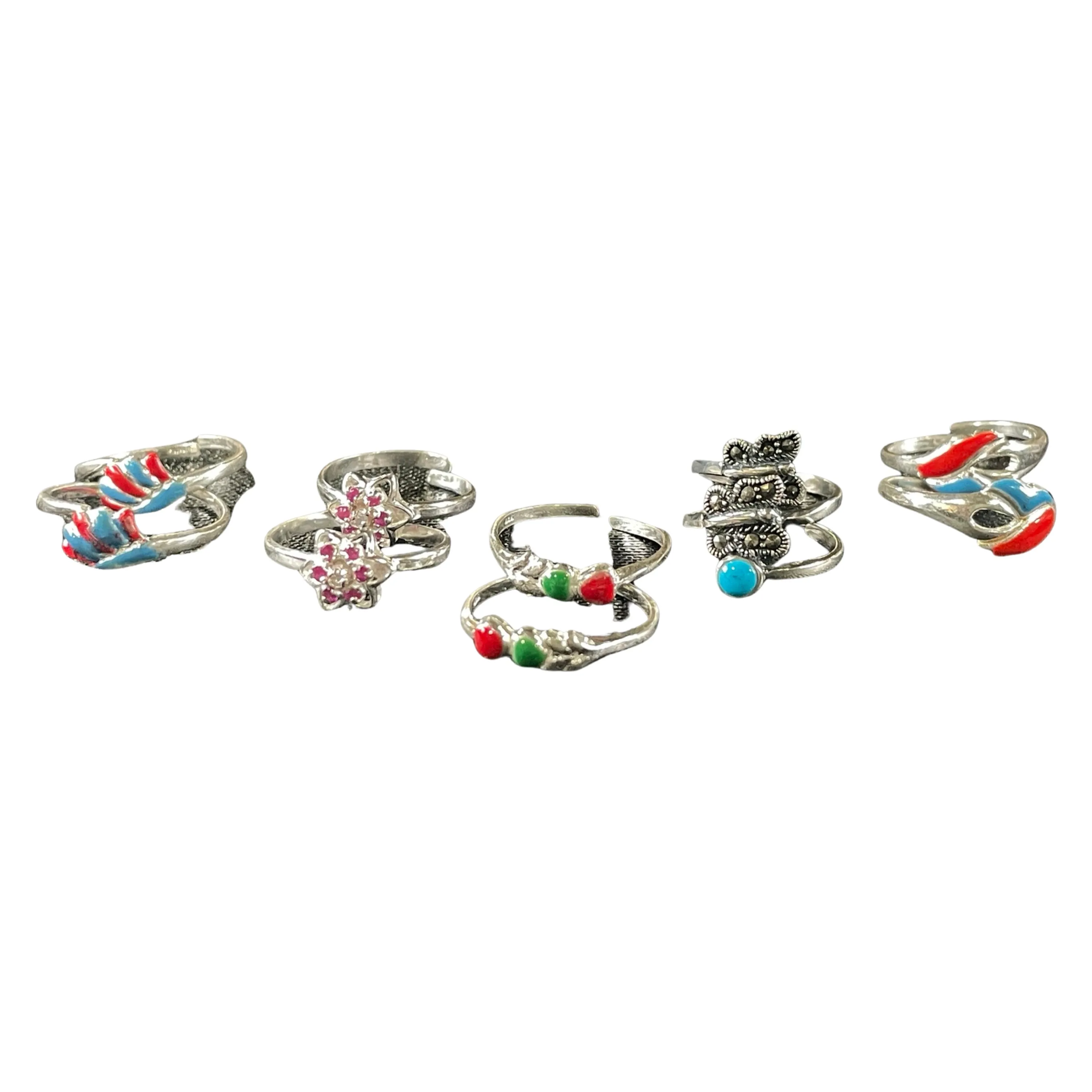 925 Sterling Silver Toe-rings (Pack of 5 Pairs)- Set #18
