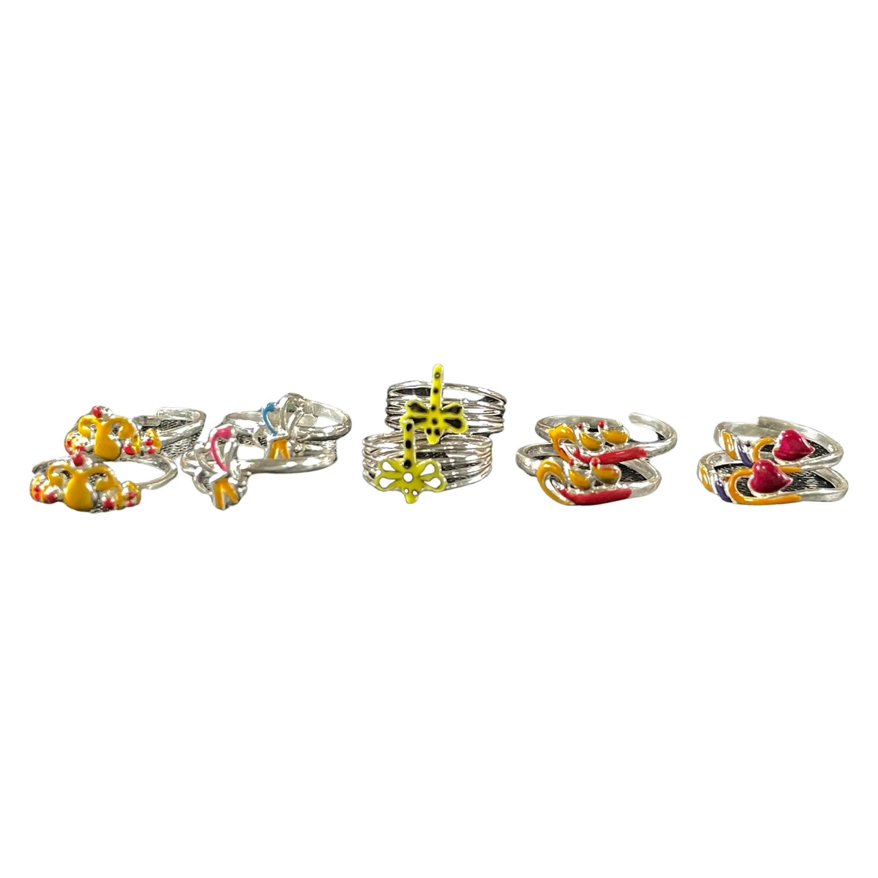 925 Sterling Silver Toe-rings (Pack of 5 Pairs)- Set #19