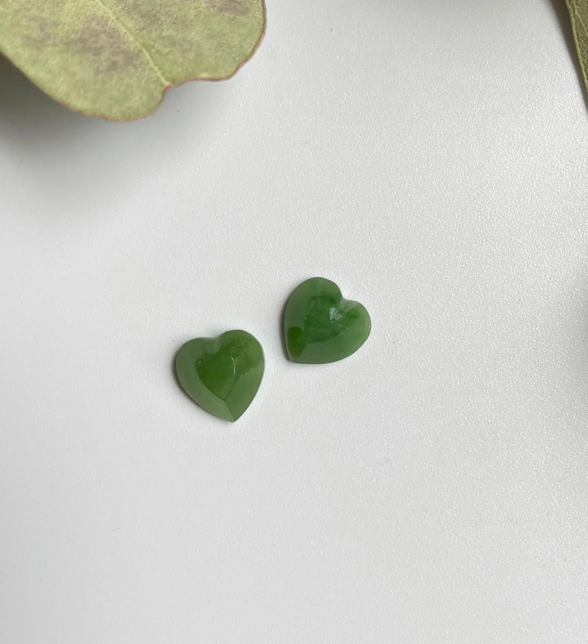 A  Canadian Jade Heart Cabochon 10x10x5mm- Sold Individually