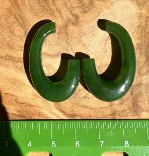 AA Green Canandian Jade Hoops for Earrings - 34mm*