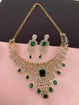 AD Color Stone Short Neckline Necklace