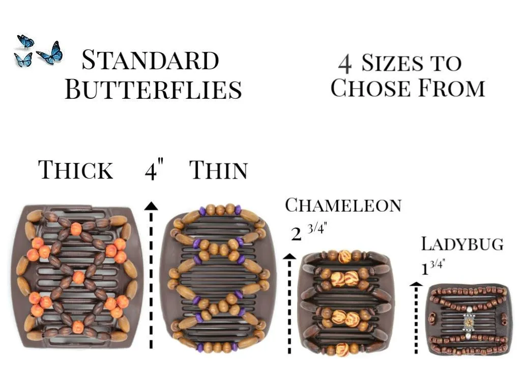 African Butterfly Hair Comb - Ndalena Black 120