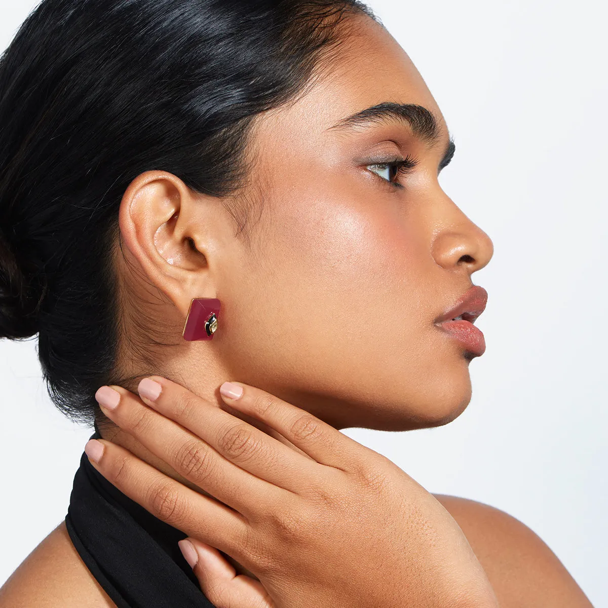 Begum Haute Pink Baroque Studs