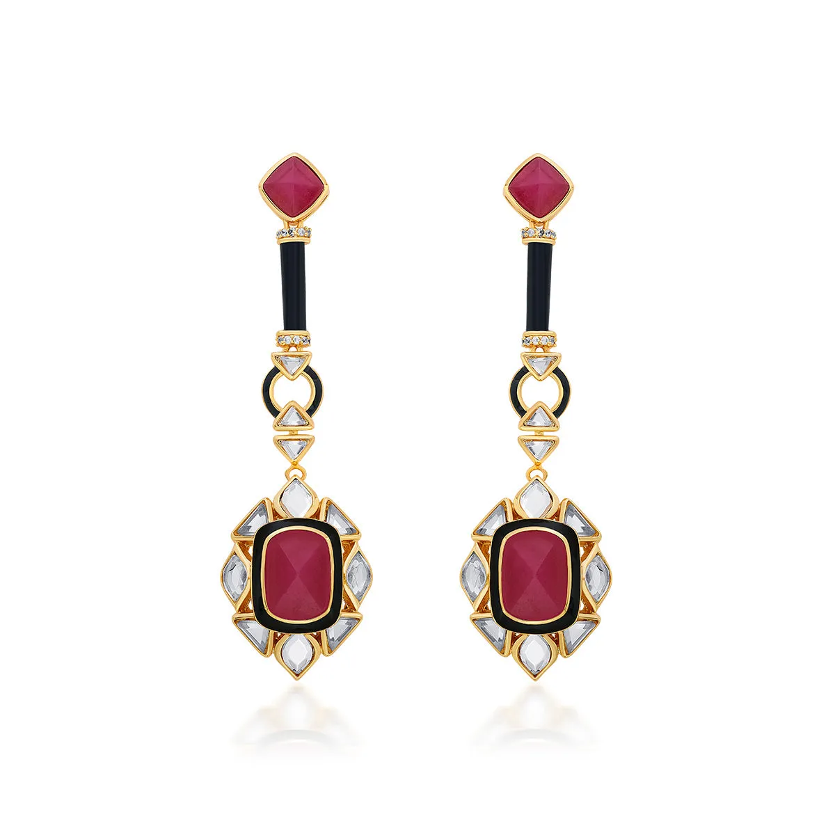 Begum Haute Pink Drop Earrings
