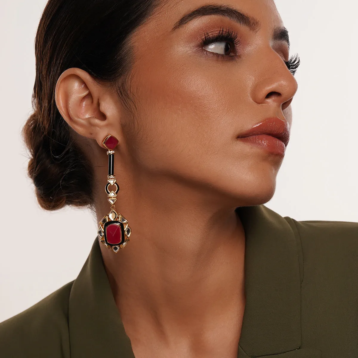 Begum Haute Pink Drop Earrings