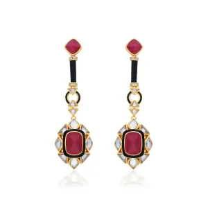 Begum Haute Pink Drop Earrings