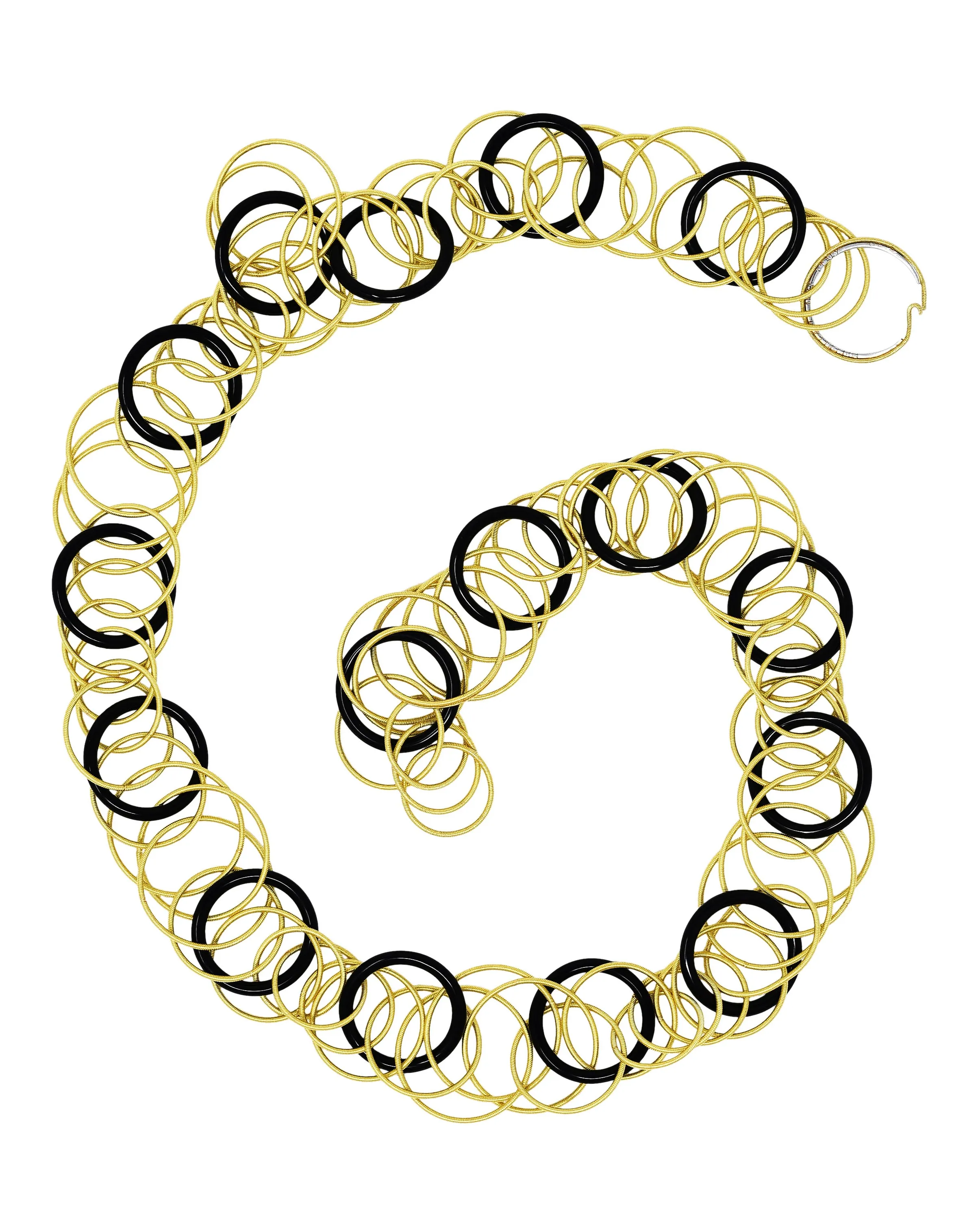 Buccellati Onyx 18 Karat Yellow Gold Hawaii Color Necklace