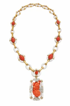 Carved Coral Necklace