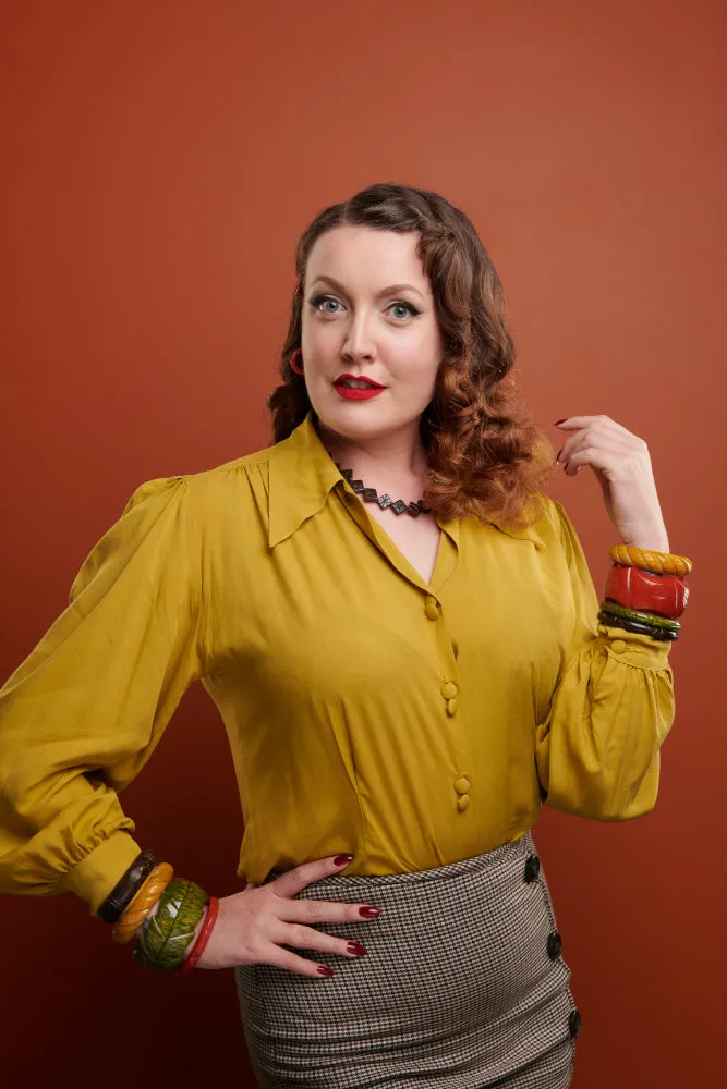 Chunky Golden Olive Fakelite Duchess Bangle
