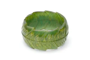 Chunky Golden Olive Fakelite Duchess Bangle
