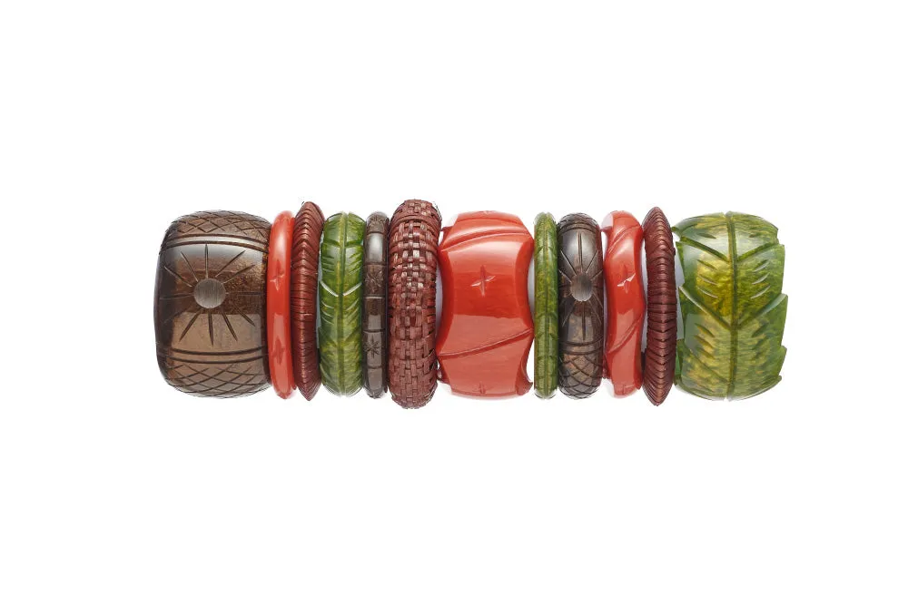 Chunky Golden Olive Fakelite Duchess Bangle