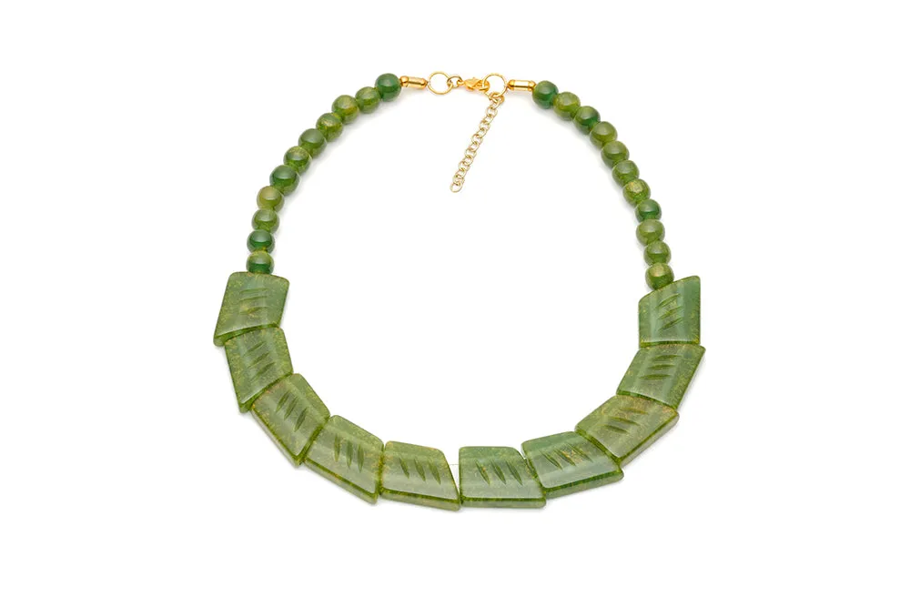 Chunky Golden Olive Fakelite Duchess Bangle