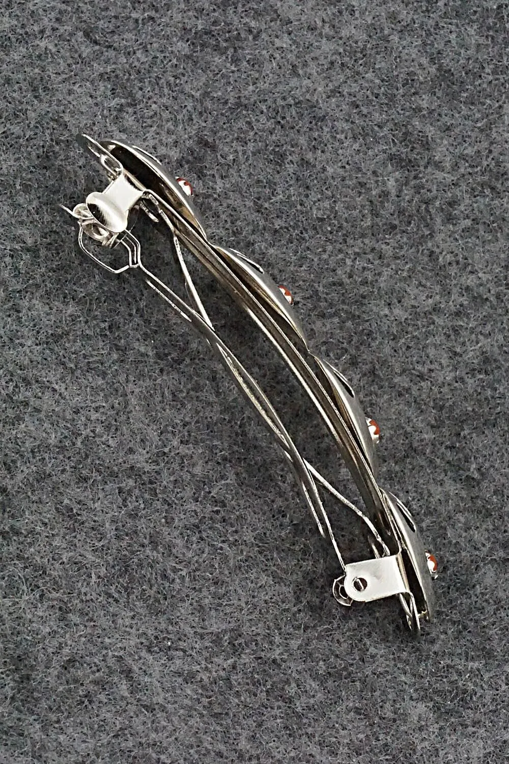 Coral & Sterling Silver Hair Barrette - Leroy Parker