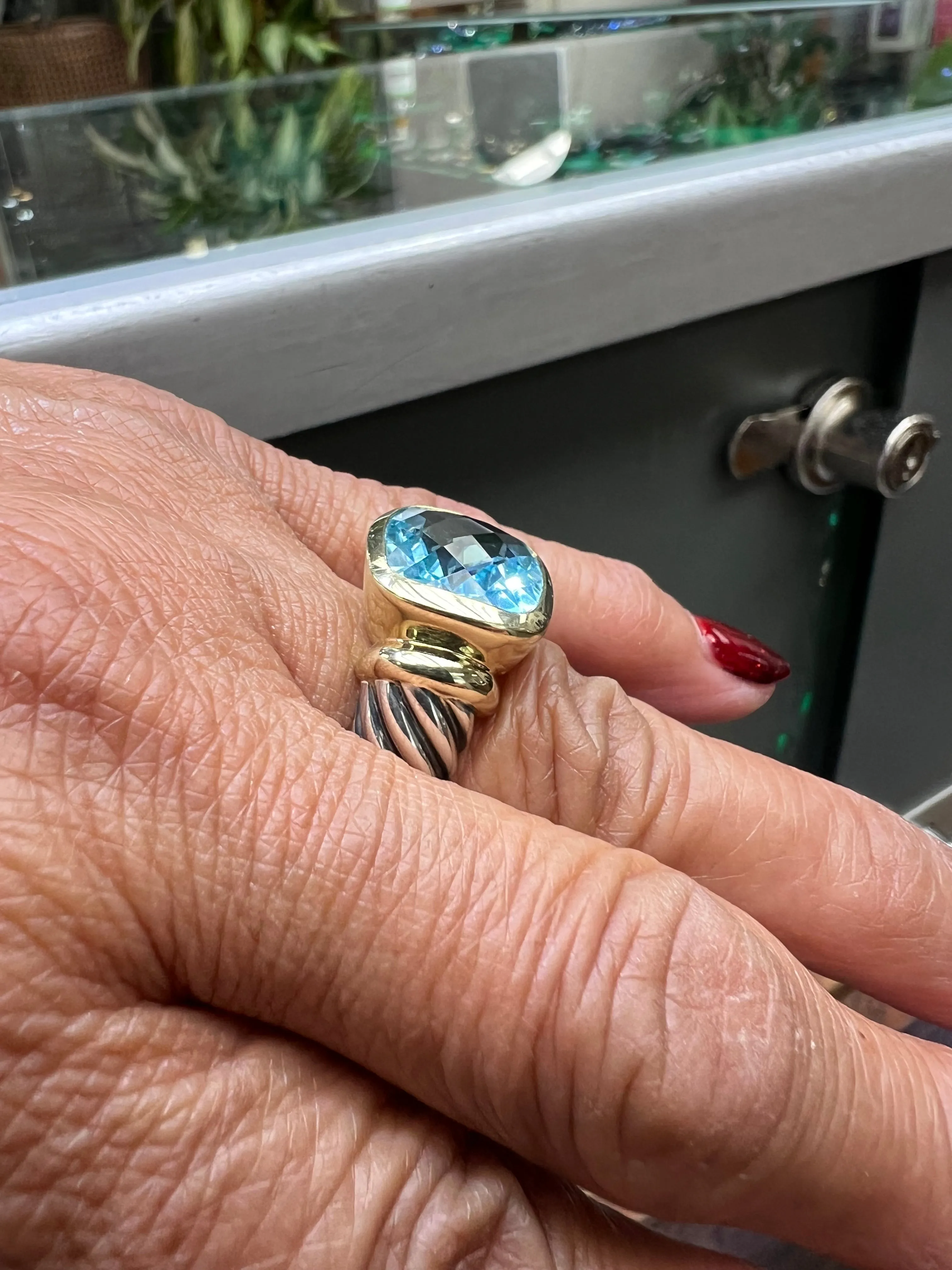 David Yurman Blue Topaz Ring