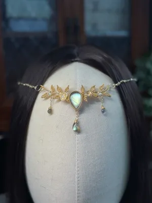 [Forest Daydreams] Handmade Labradorite Headpiece & Necklace - Wire Wrapped Jewelry