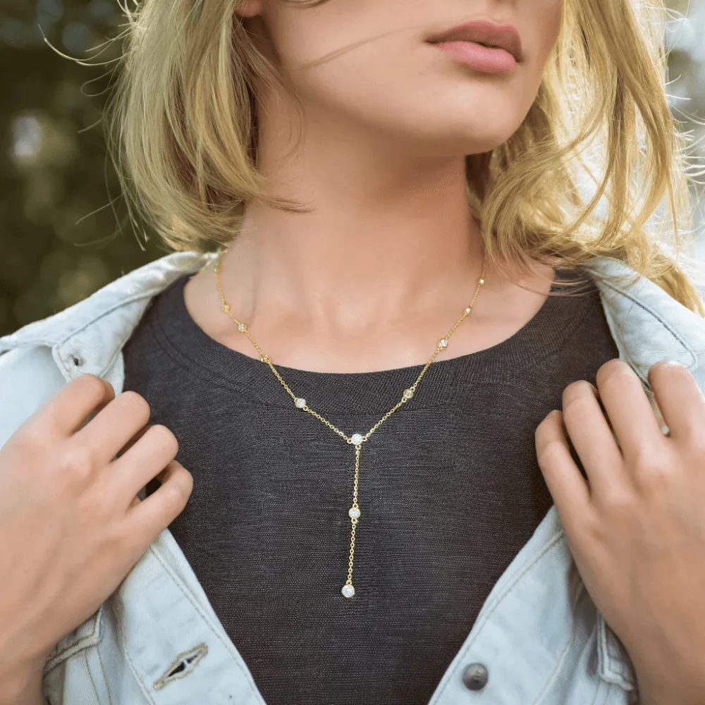 Grace Premium Moissanite Lariat Necklace