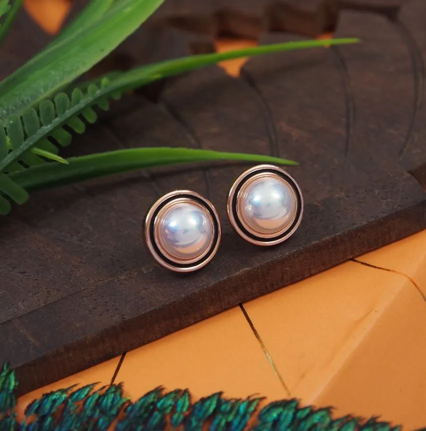 Korean Gold/Rosegold/Silver Plated Pearl Stud Earring