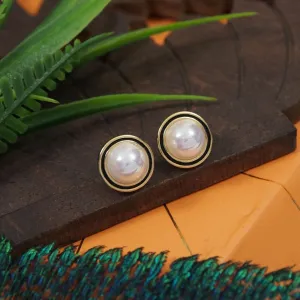 Korean Gold/Rosegold/Silver Plated Pearl Stud Earring