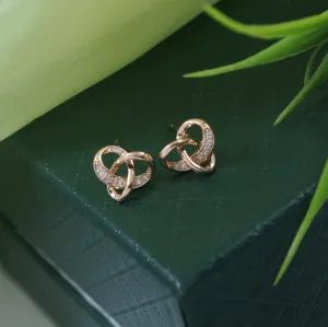 Korean Gold/Silver/Rosegold Plated tangled knot stud Earring
