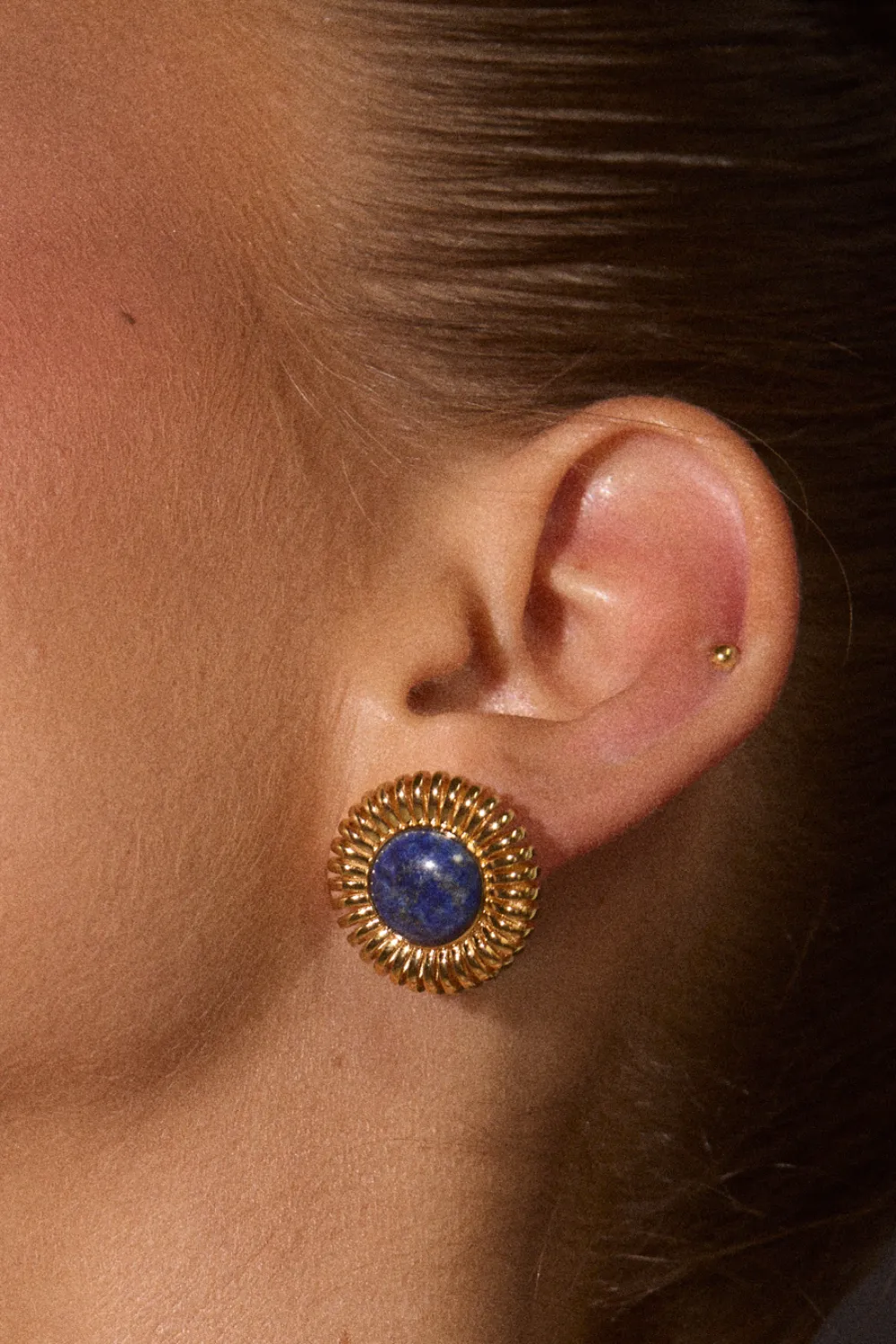 Lapis Spirale Studs | Gold