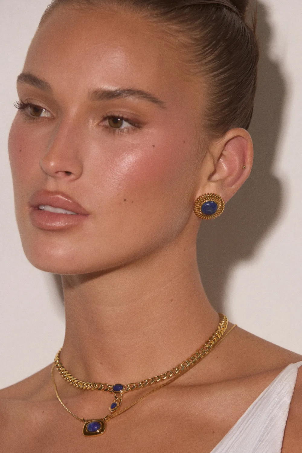 Lapis Spirale Studs | Gold