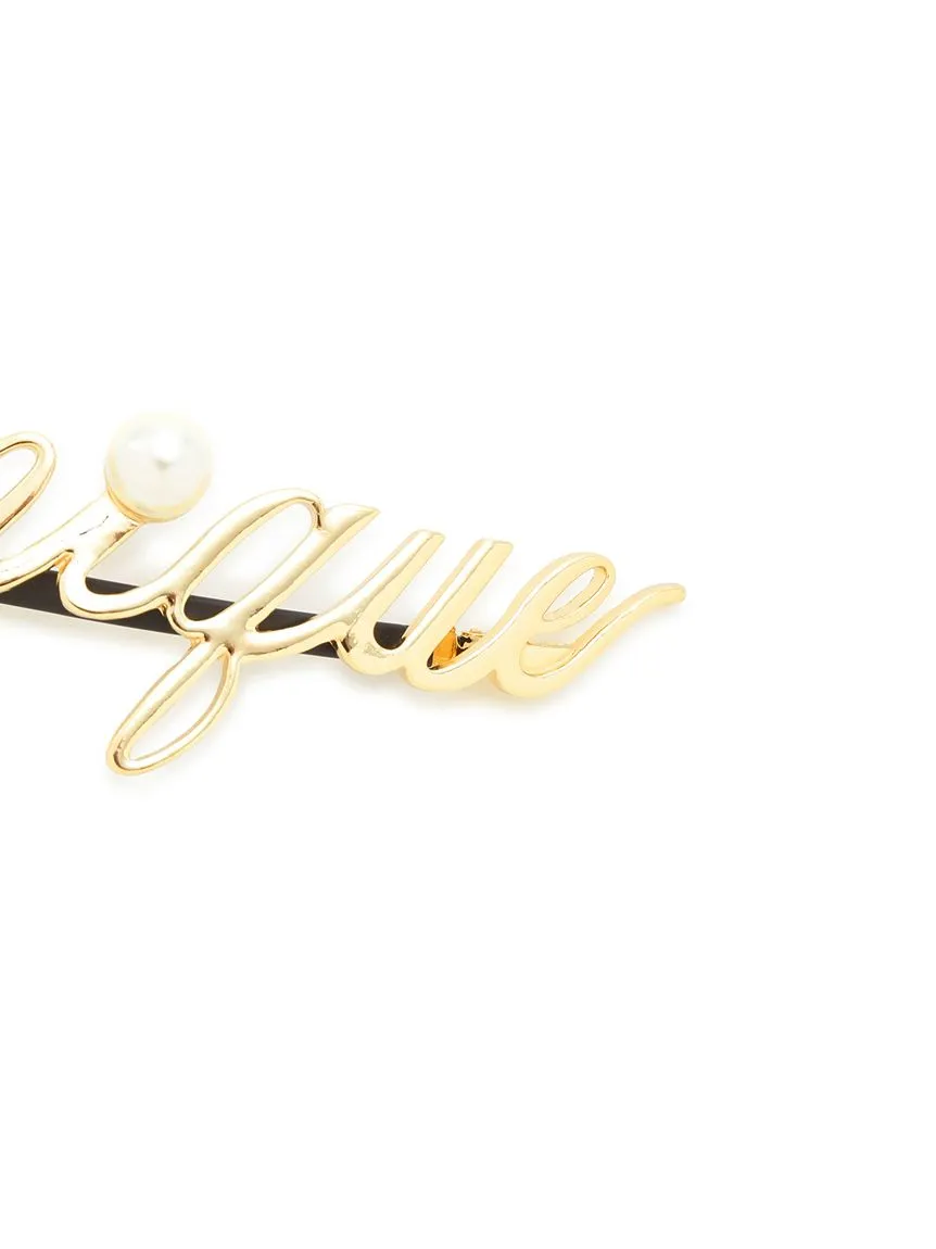 Metal Logo Barrette