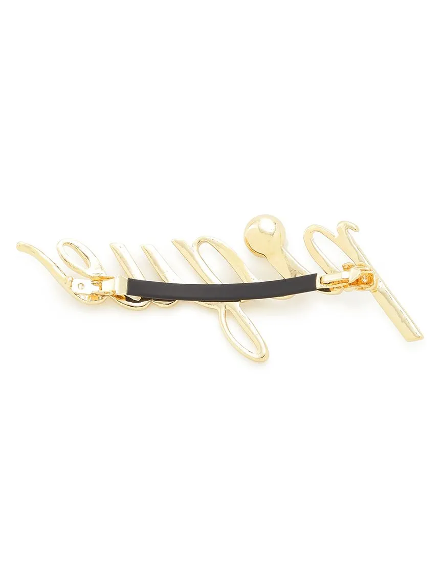 Metal Logo Barrette