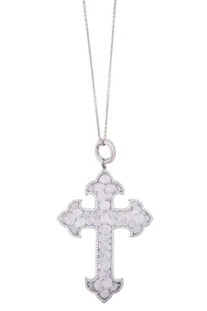 Moonstone Cross Pendant Necklace