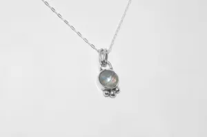 One of a Kind | Handmade Sterling Silver Rainbow Moonstone Necklace