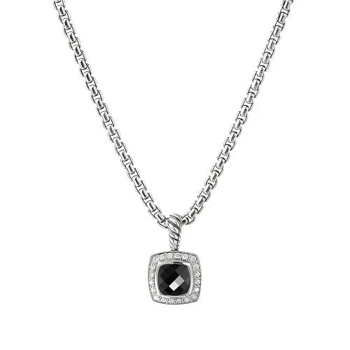 Pendant Necklace with Black Onyx and Diamonds