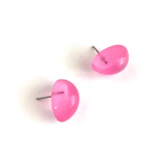 Pink Opal Oval Stud Earrings