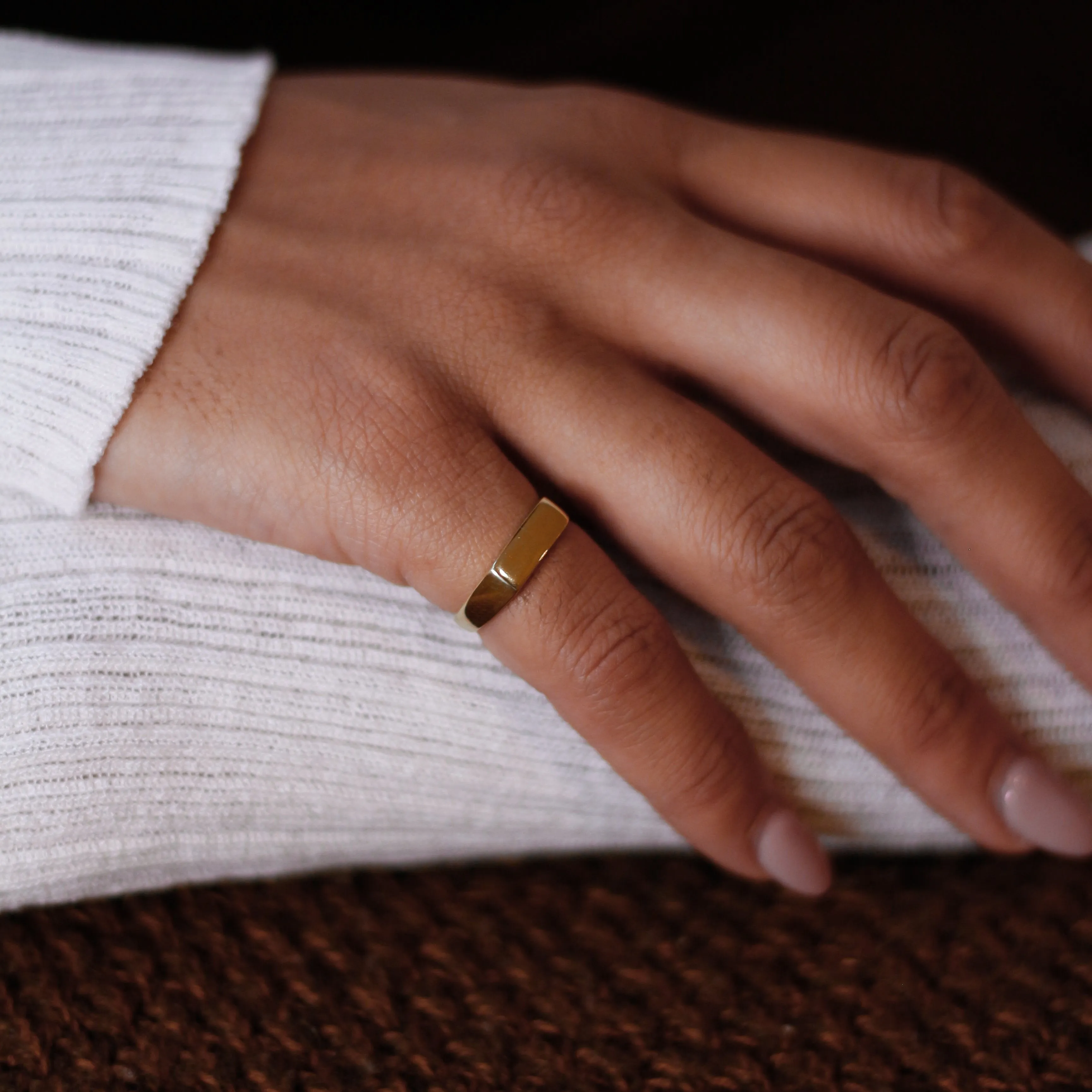 Pinkie Signet Dainty Ring Sterling Silver