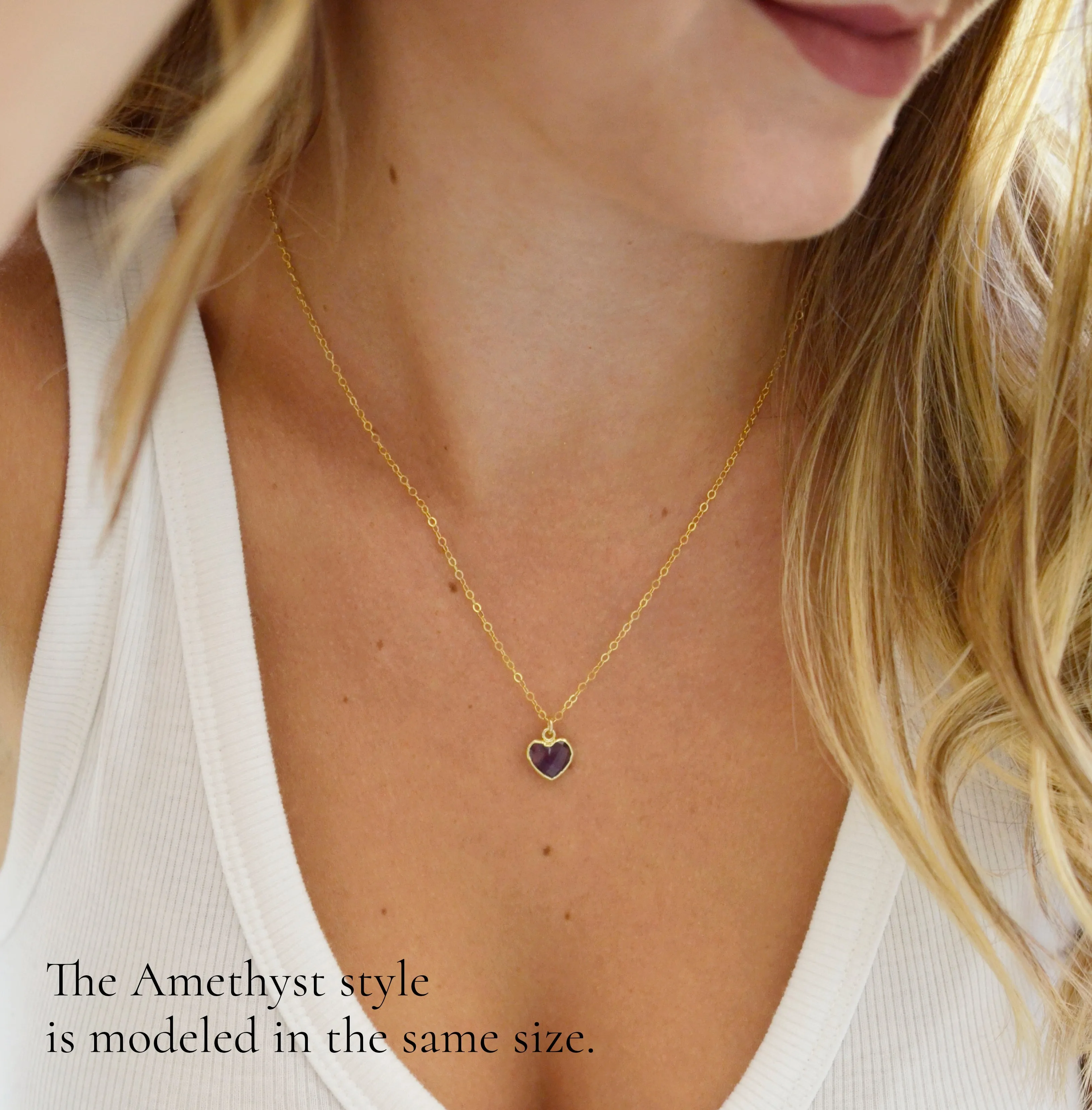 Rainbow Moonstone Heart Necklace in 14k Gold Filled