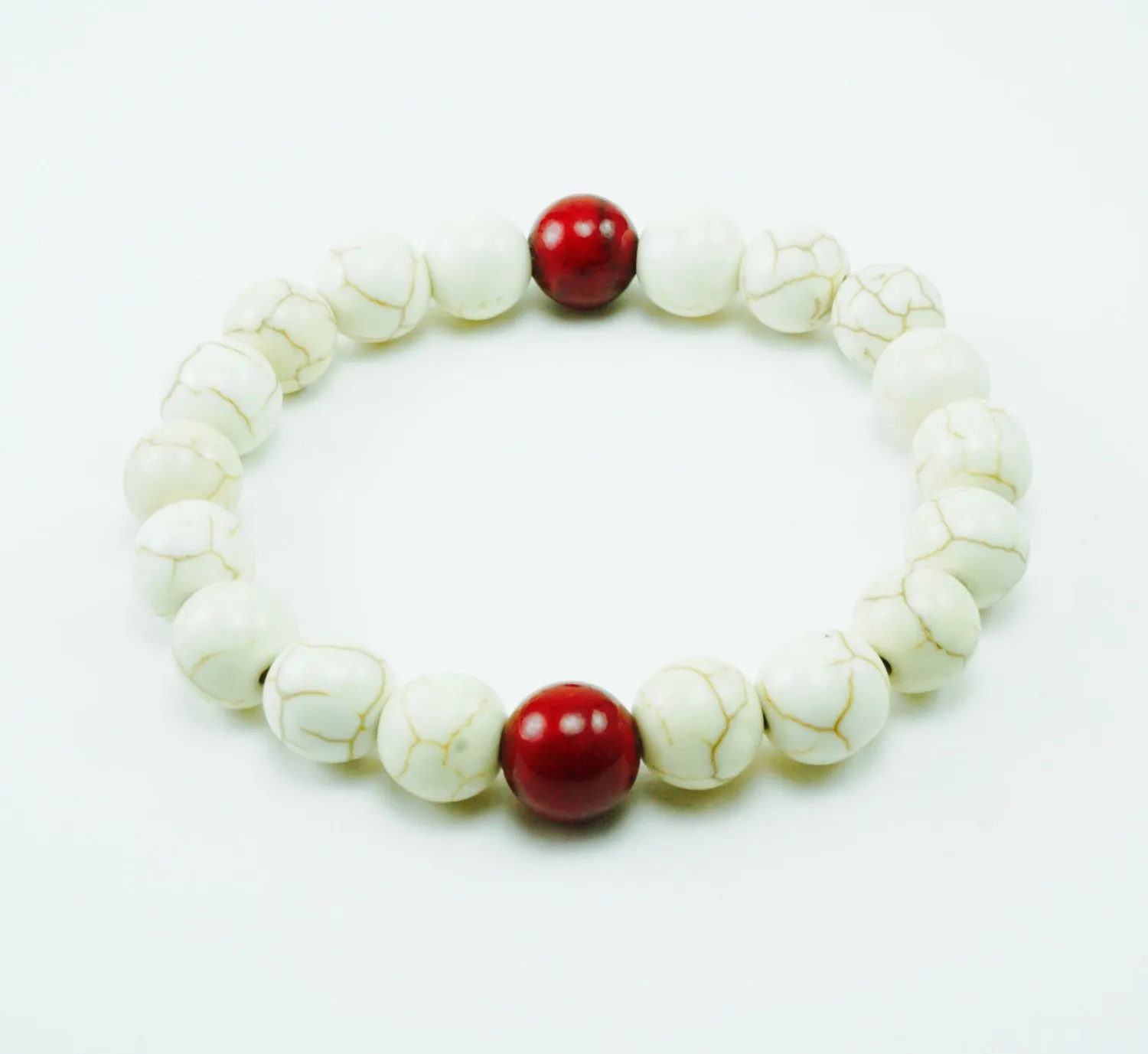 Red Coral Beaded Bracelet