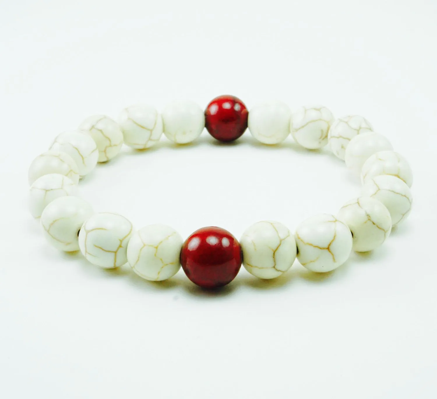 Red Coral Beaded Bracelet