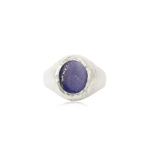 Rustic Lapis Lazuli Signet Ring