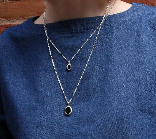 Rustic onyx necklace Large