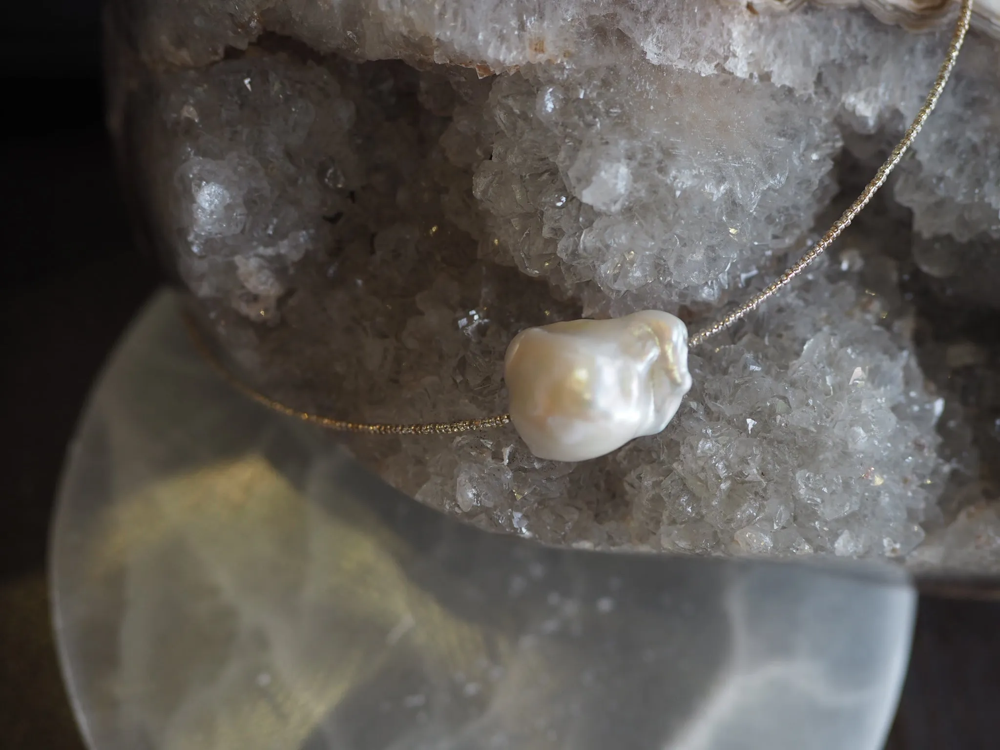 Simple African Spacer Necklace - single pearl