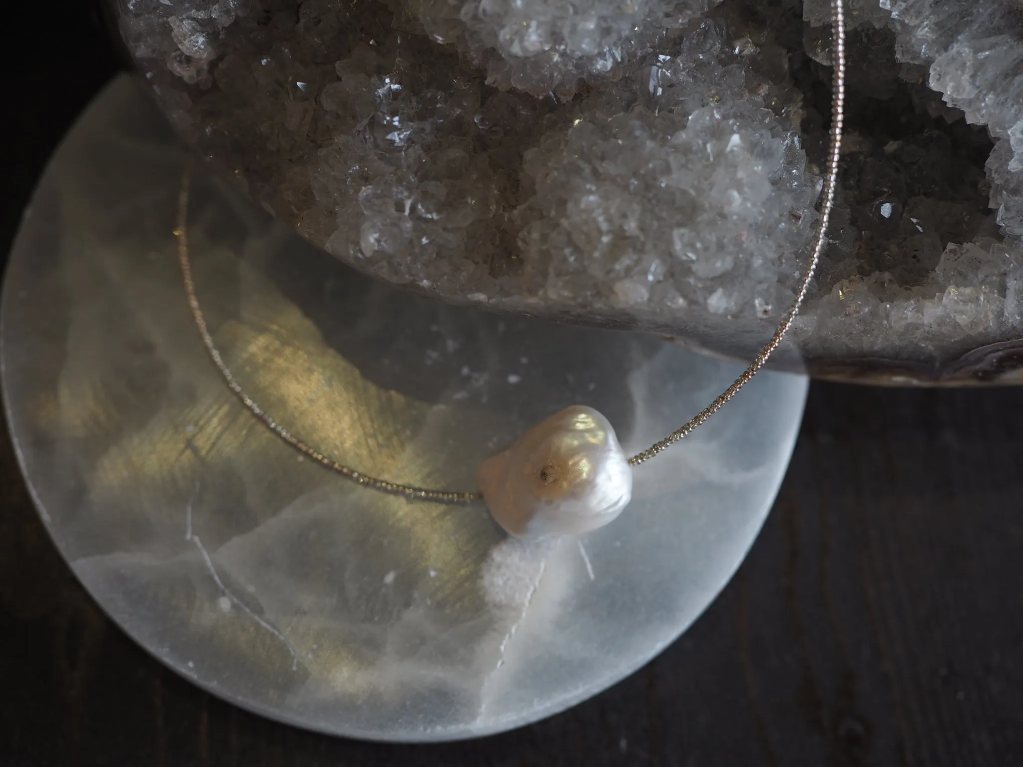Simple African Spacer Necklace - single pearl