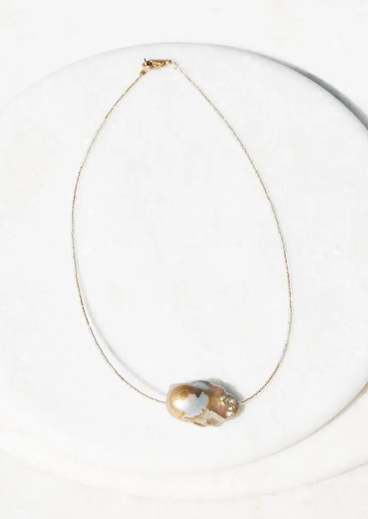 Simple African Spacer Necklace - single pearl