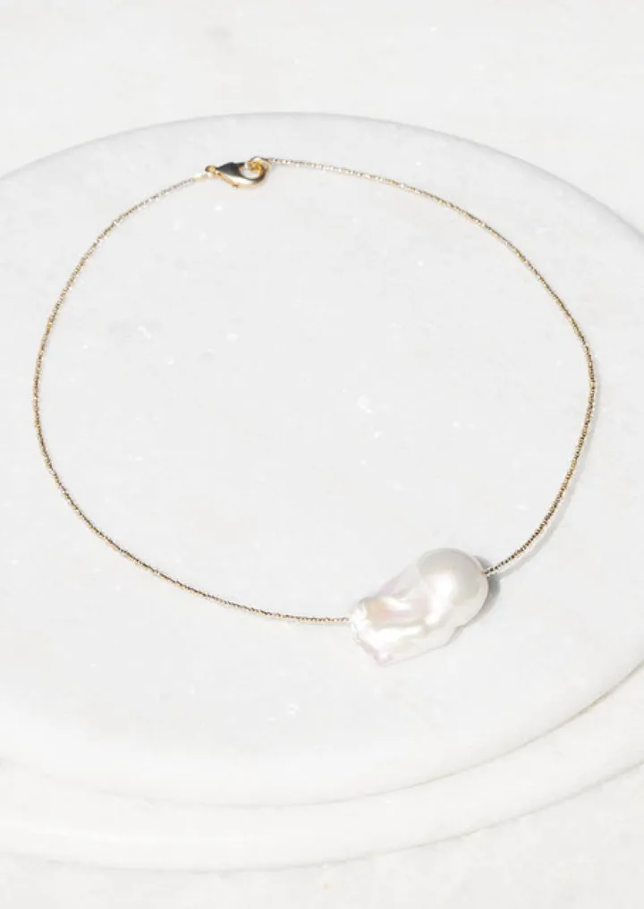 Simple African Spacer Necklace - single pearl