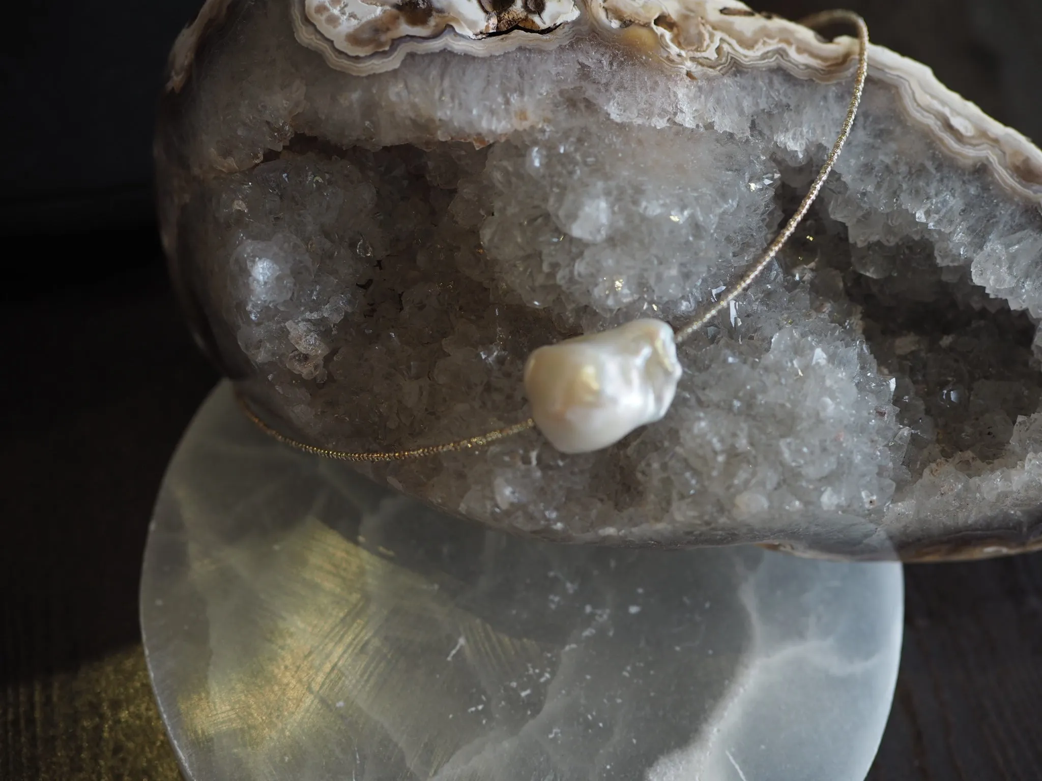 Simple African Spacer Necklace - single pearl
