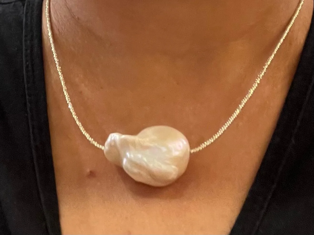 Simple African Spacer Necklace - single pearl