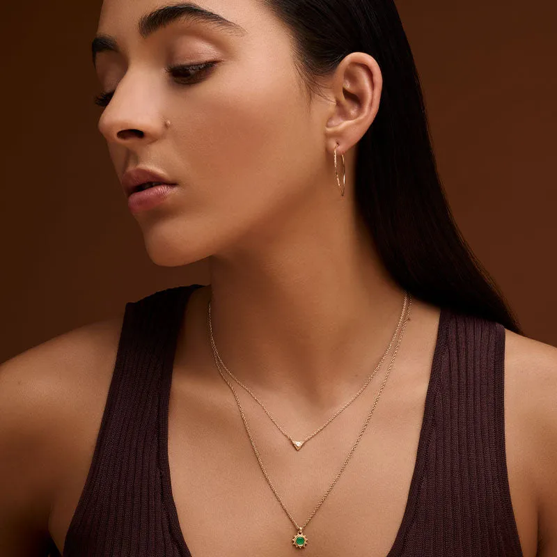 Soleil Necklace, Green Onyx, Gold