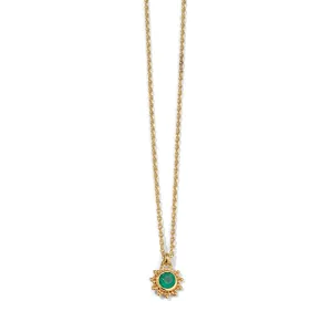 Soleil Necklace, Green Onyx, Gold